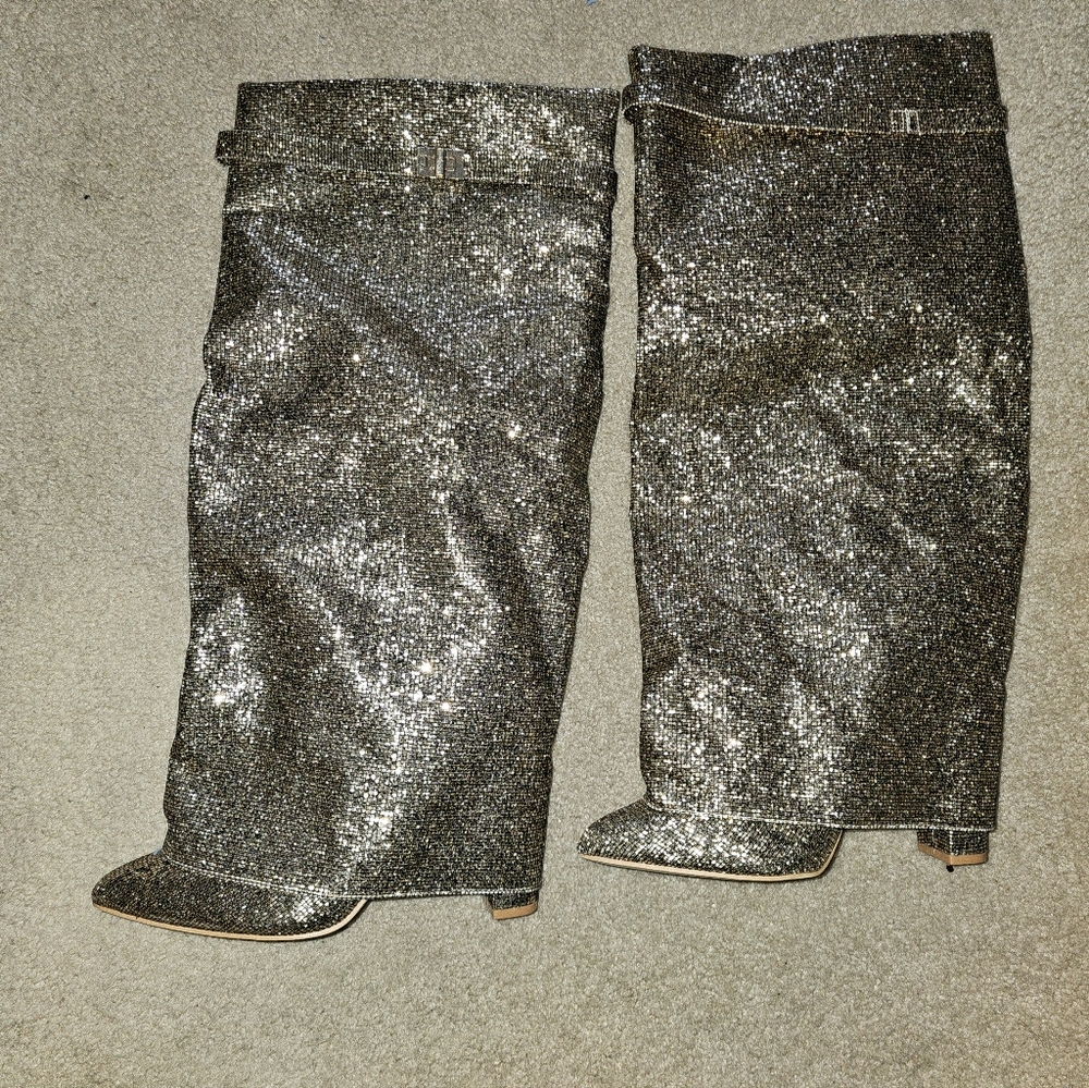 Public Desire Silver Heeled Boots
